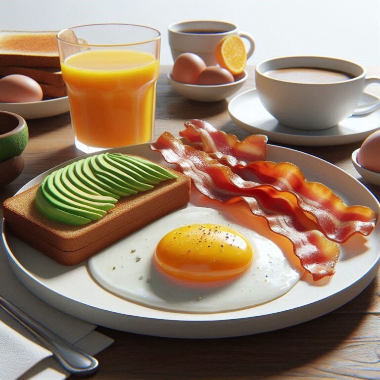 realistic image of a balanced breakfast